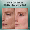 Medik8 Total Moisture Cleansing Gel 145ml antes con maquillaje y después sin maquillaje
