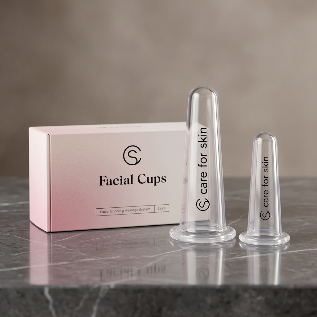 Care for Skin Facial Cups imagen de ambiente sobre mármol