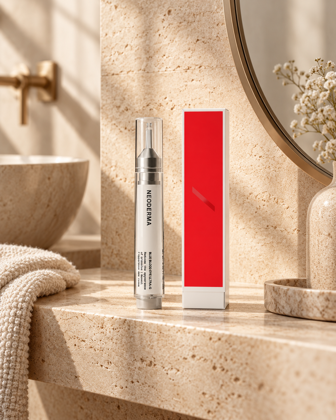 Neoderma Blue Blood cuidado de ojos Eye Ultra-G y Eye Tech-G imagen de ambiente