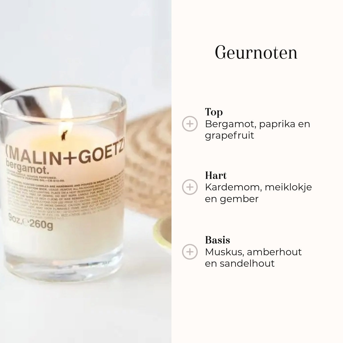 Vela perfumada - Bergamot 255gr notas olfativas