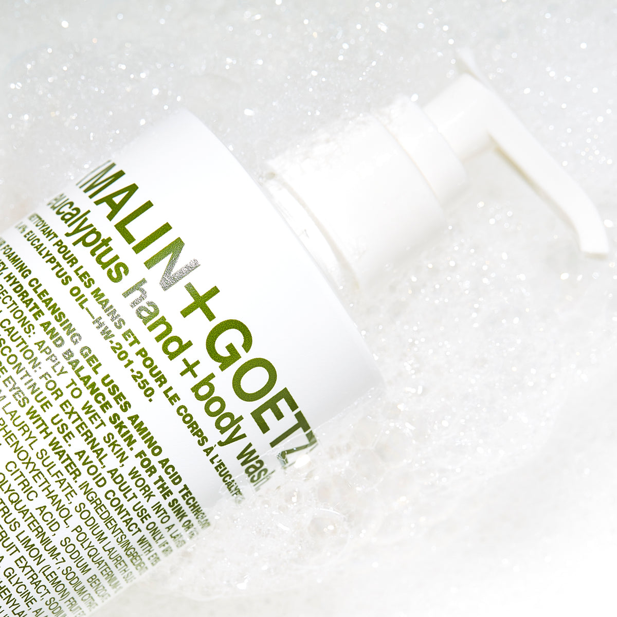 Malin+Goetz Eucalyptus Hand + Body Wash textura ambiente