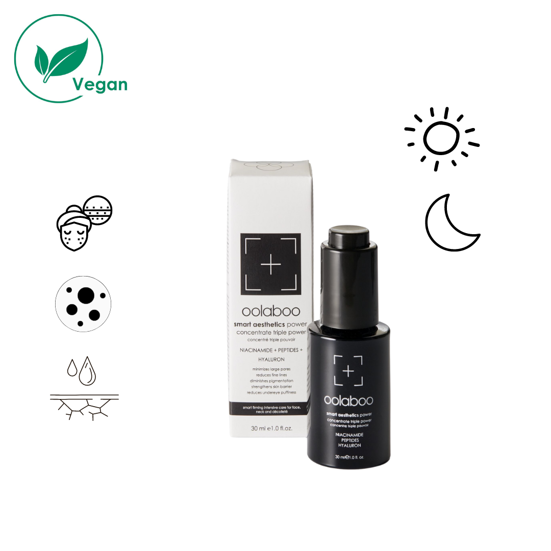 Oolaboo Smart Aesthetics Triple Power 30 ml con iconos vegan y de acción