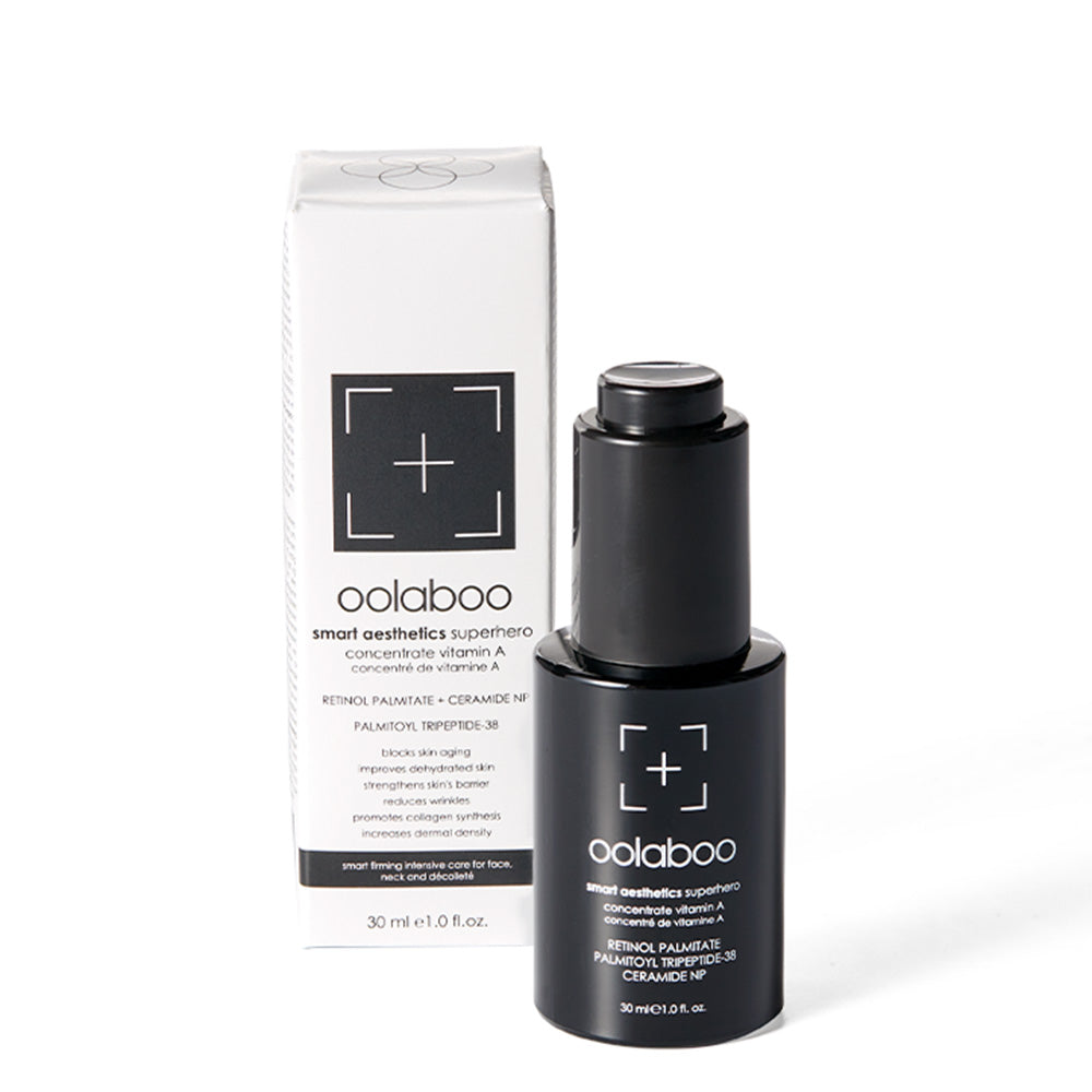 Oolaboo Smart Aesthetics Superhero Vitamin A Concentrate frasco de 30 ml con caja