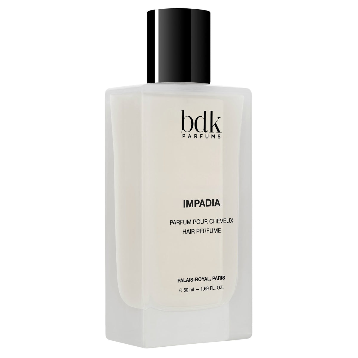 BDK Parfums Hair Perfume Impadia frasco vista frontal en ángulo