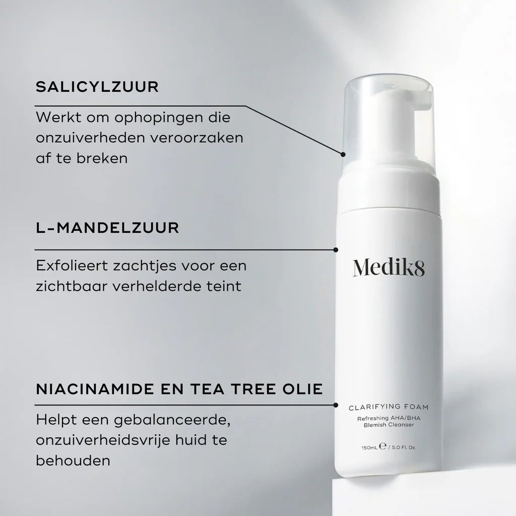 Medik8 Clarifying Foam ingredientes ácido salicílico y aceite de árbol del té