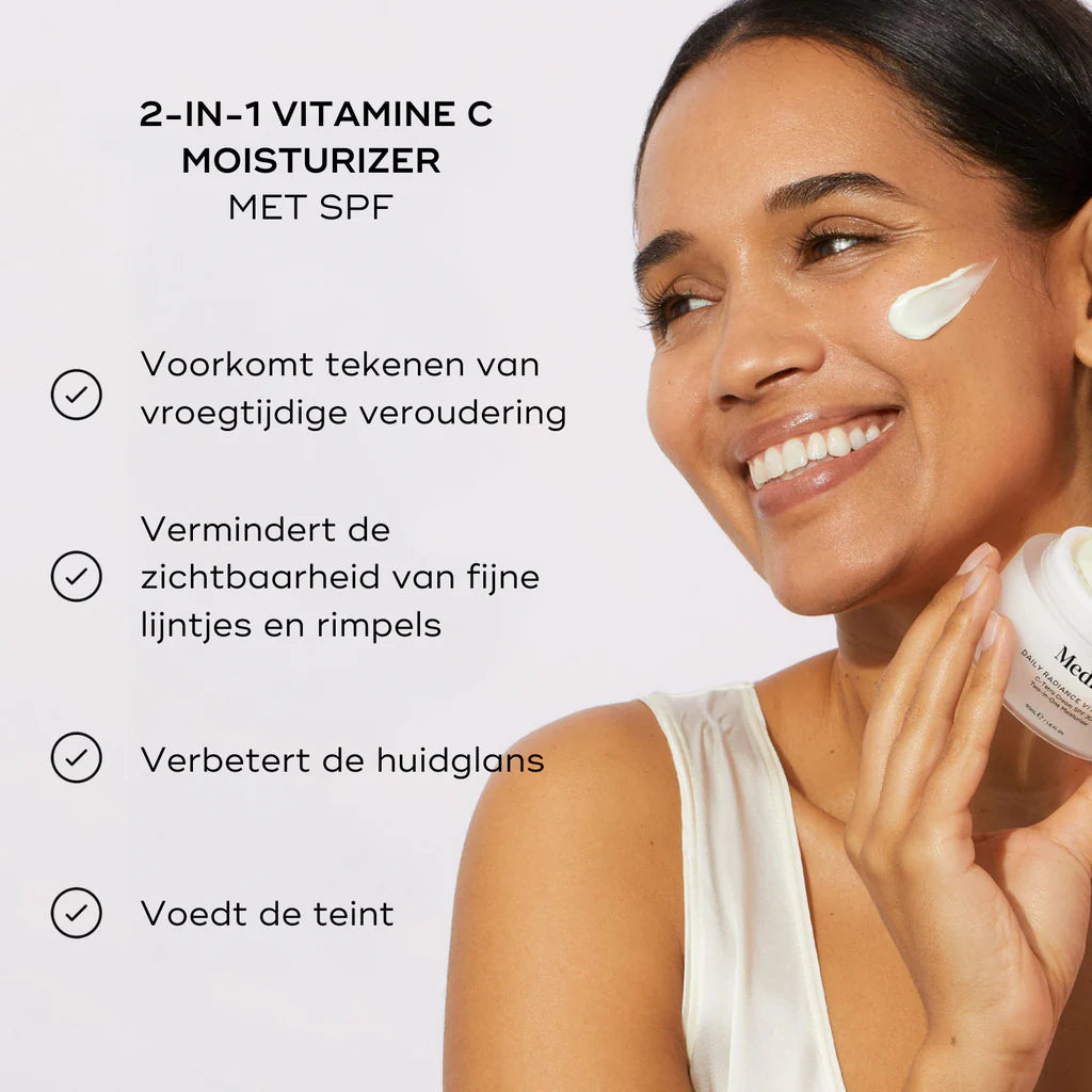 Medik8 Daily Radiance Vitamin C 50ml modelo con beneficios