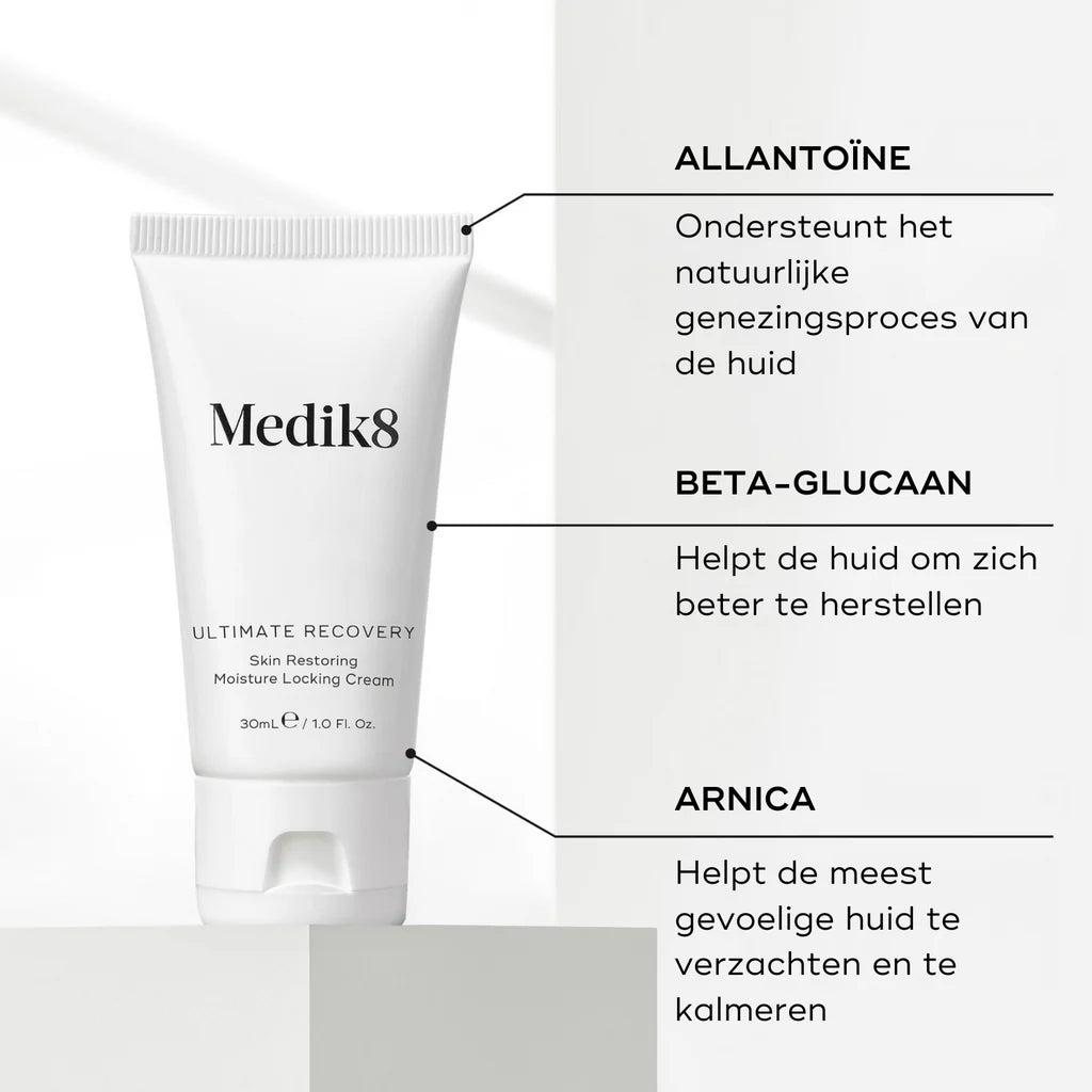 Medik8 Ultimate Recovery 30ml ingredientes alantoína, beta glucano y árnica