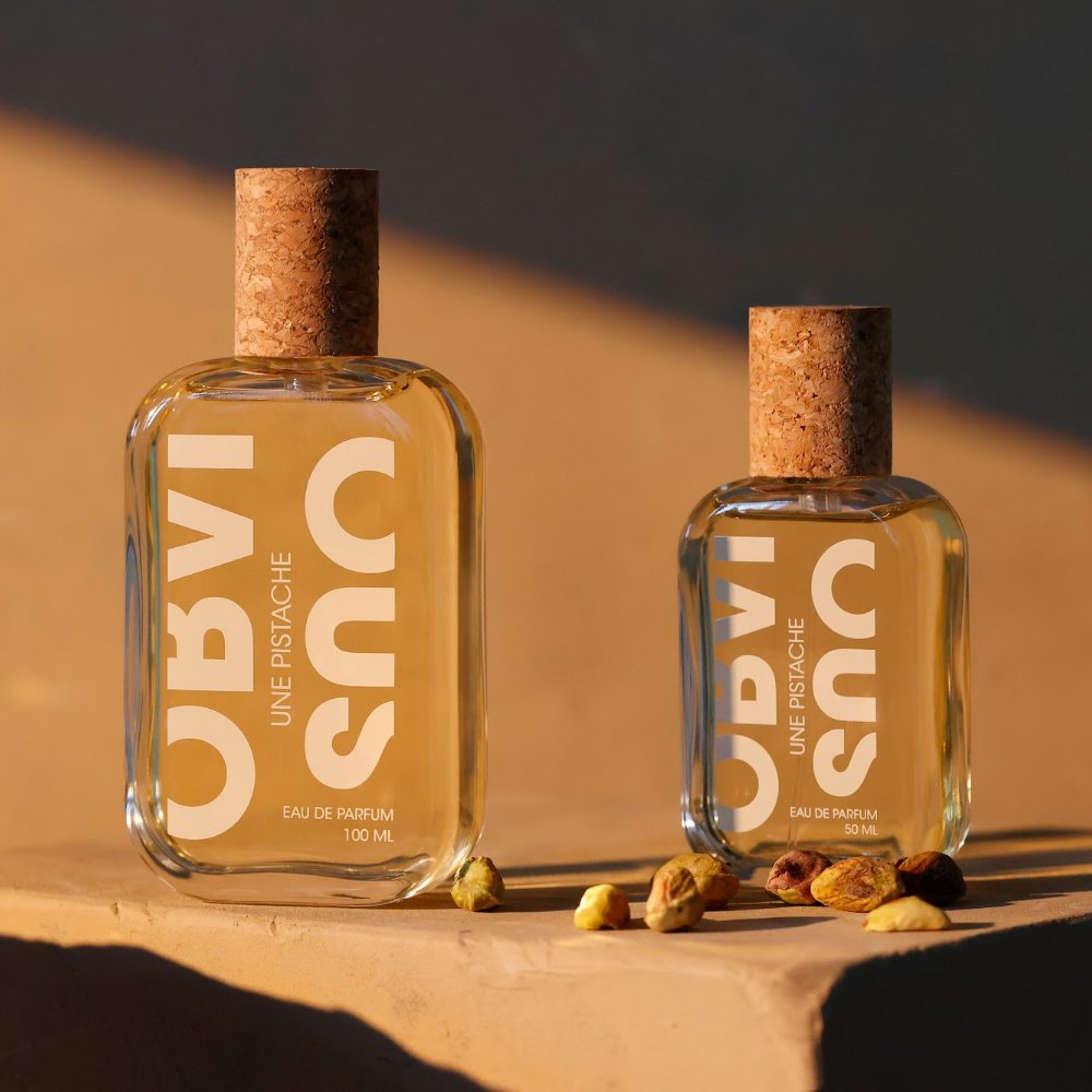 Obvious Parfums Une Pistache 100ml en 50ml flacons naast elkaar