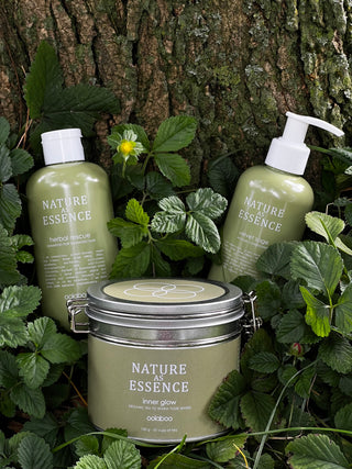 Oolaboo Nature As Essence Herbal Rescue met Velvet Sage en Inner Glow thee in het groen