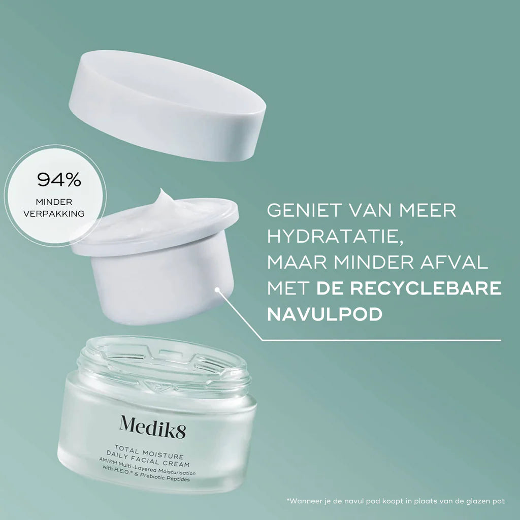 Medik8 Total Moisture Daily Facial Cream recyclebare navulpod